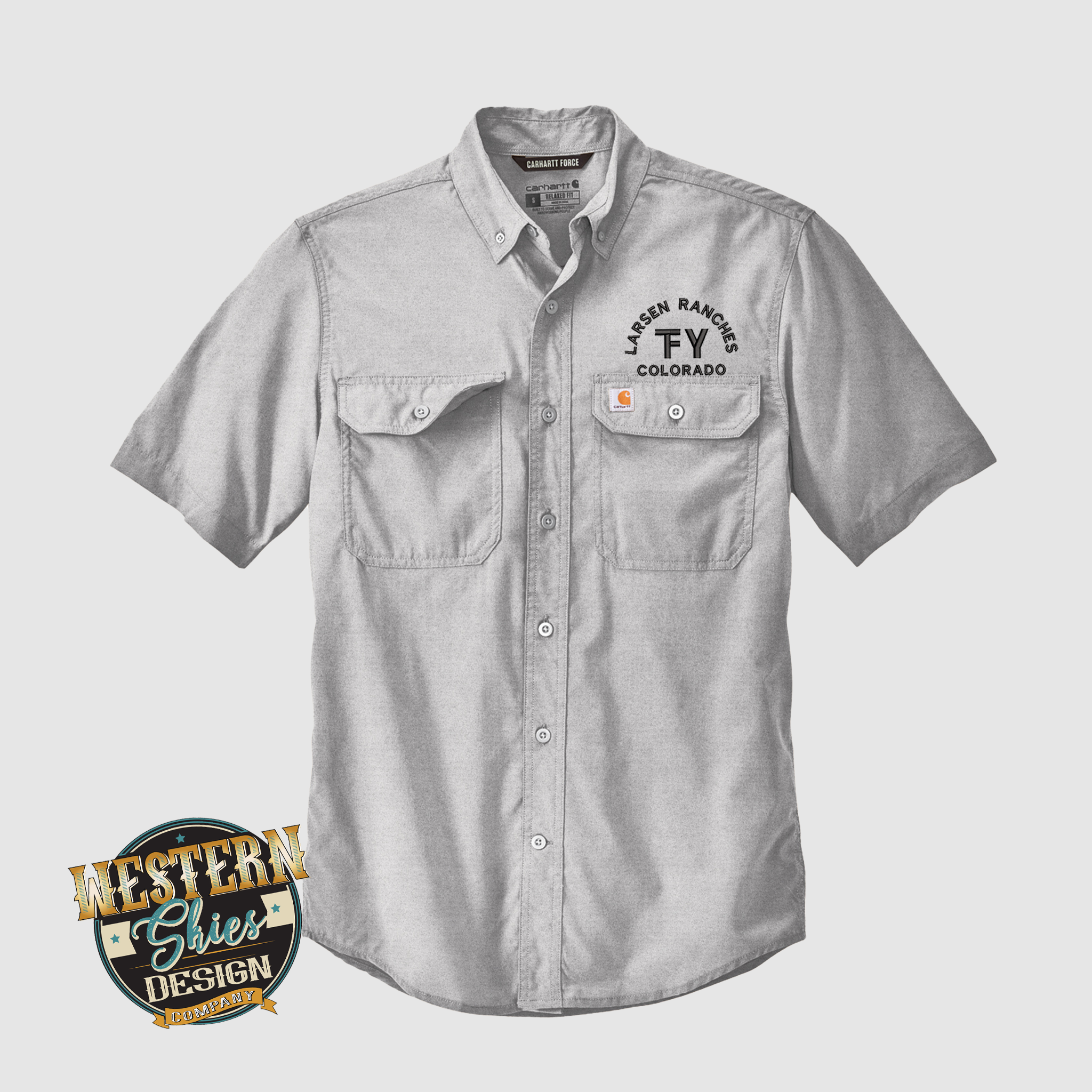 Carhartt Force Ridgefield Solid Short Sleeve Shirt | Asphalt | L Carhartt Force Ridgefield Solid Short Sleeve Shirt | Asphalt | L