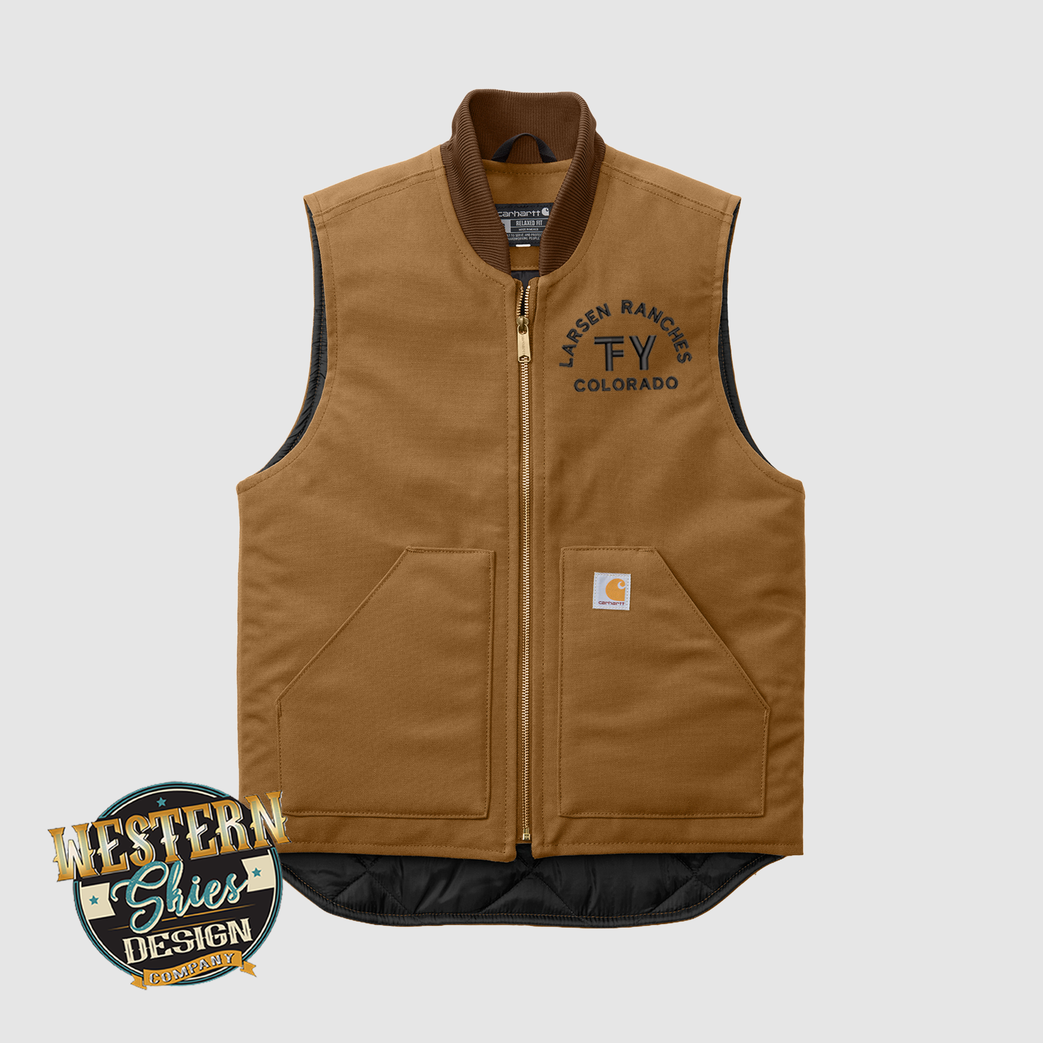 Carhartt Original Duck Vest - Custom Embroidery – Western Skies Carhartt Original Duck Vest - Custom Embroidery – Western Skies