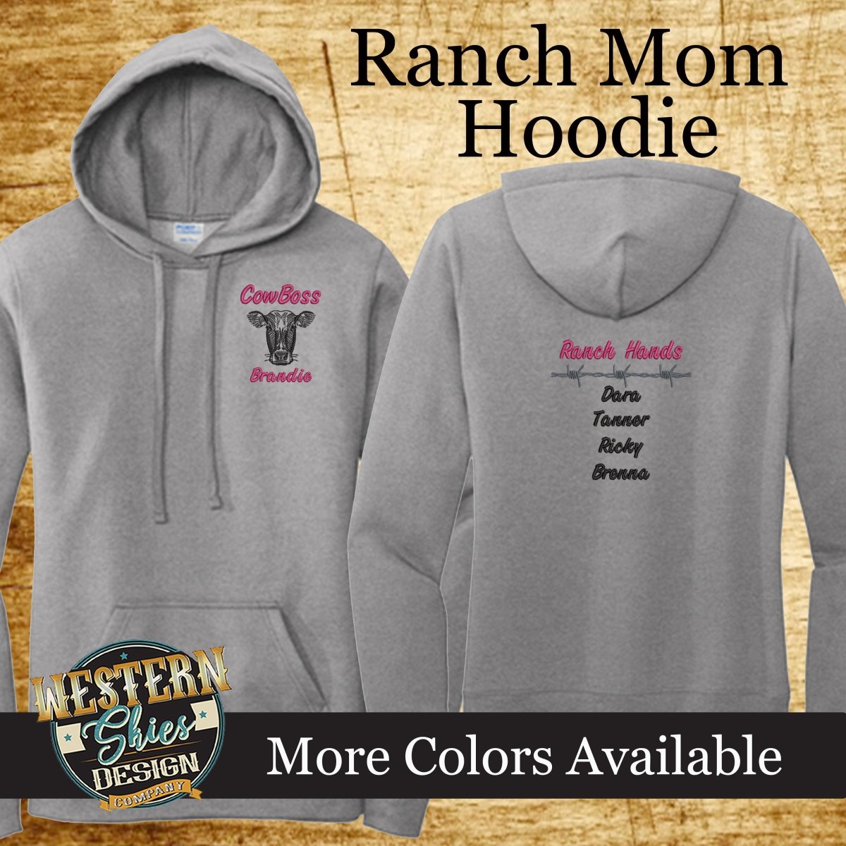 Women's Ranch Mom Hoodie - Western Skies Design Company