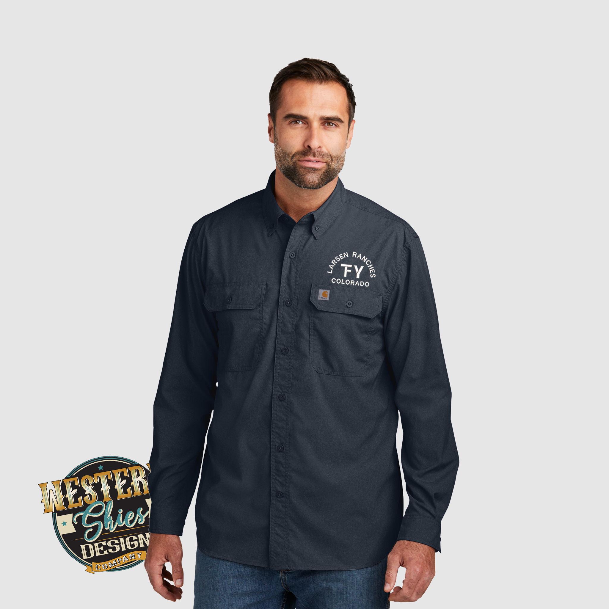 Custom Carhartt Force Solid Long Sleeve Shirt CT105291 - Burnt Olive - 3XL - CT105291 Custom Carhartt Force Solid Long Sleeve Shirt CT105291 - Burnt Olive - 3XL - CT105291