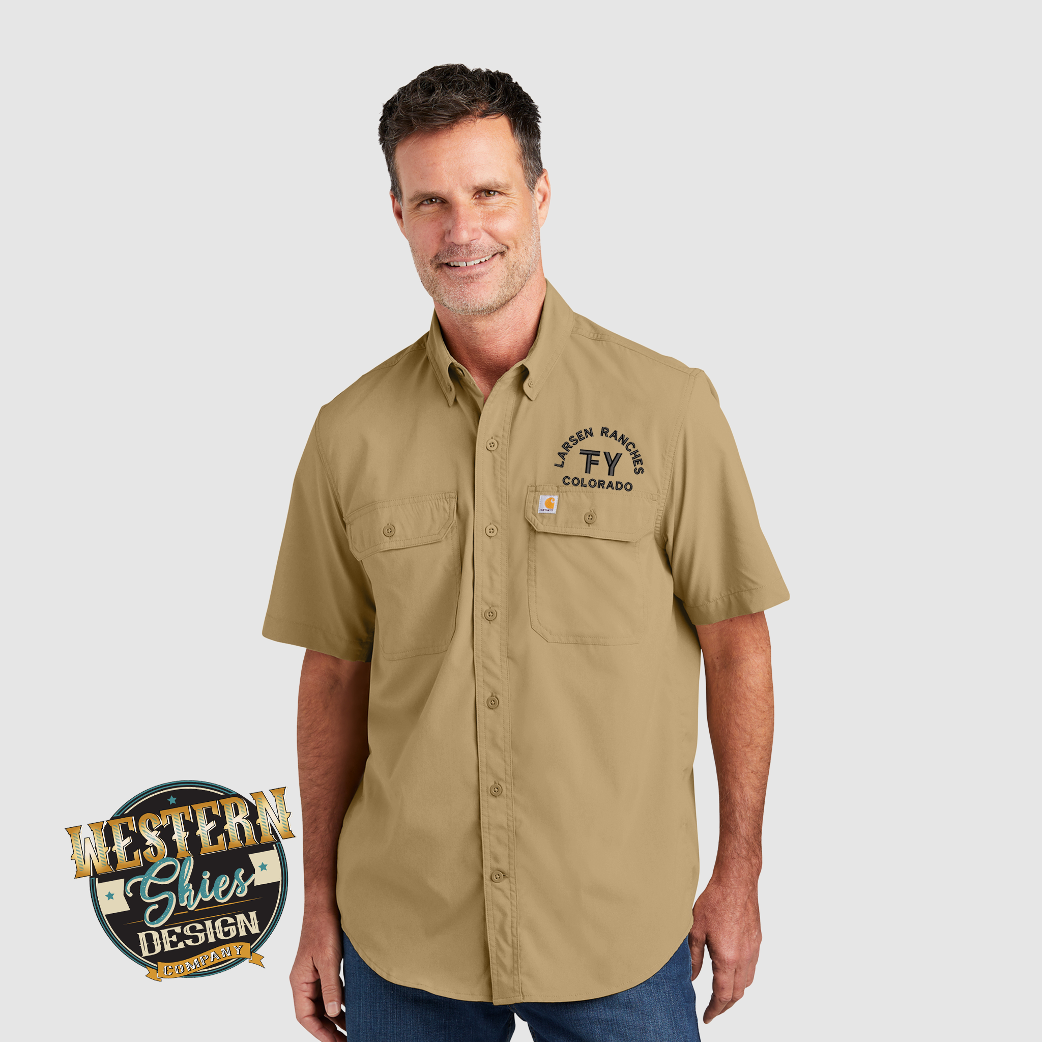 Carhartt Force Ridgefield Solid Short Sleeve Shirt, Men's Asphalt Carhartt Force Ridgefield Solid Short Sleeve Shirt, Men's Asphalt