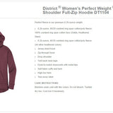 District Womens Perfect Weight Hoodie Drop Shoulder Sweatshirt - Custom Embroidery