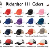 Richardson 111 Washed Trucker Hat - Custom Embroidered