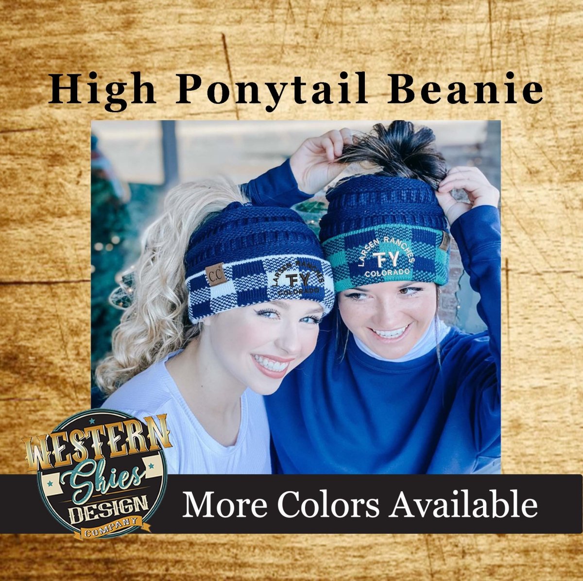 CC Beanie High Ponytail Knit Cap - Western Skies Design Company