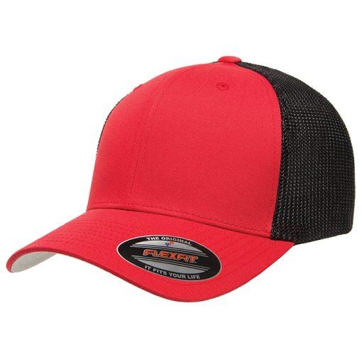 Flexfit 6511 Trucker Cap - Red/Black